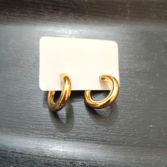 Gold-Plated Chunky Hoop Earings