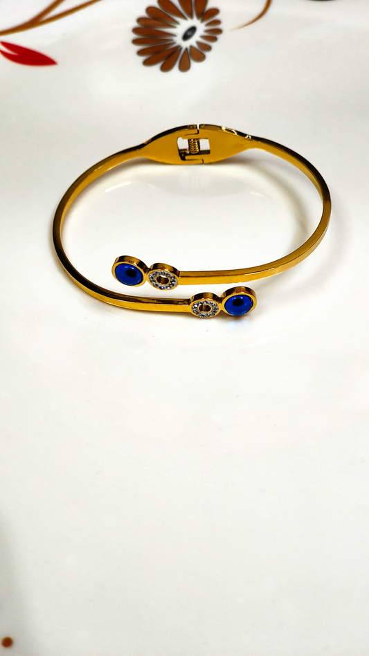 18K Gold-Plated Evil Eye Crystal Bracelet