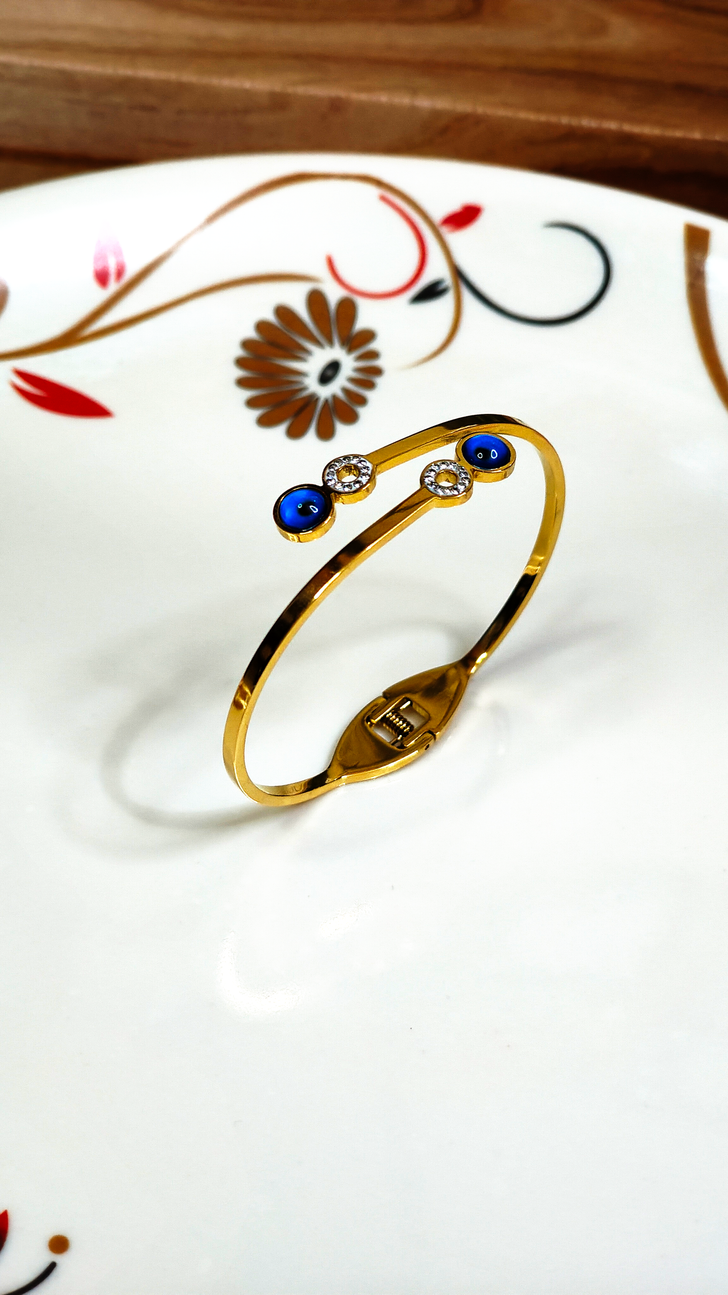 18K Gold-Plated Evil Eye Crystal Bracelet