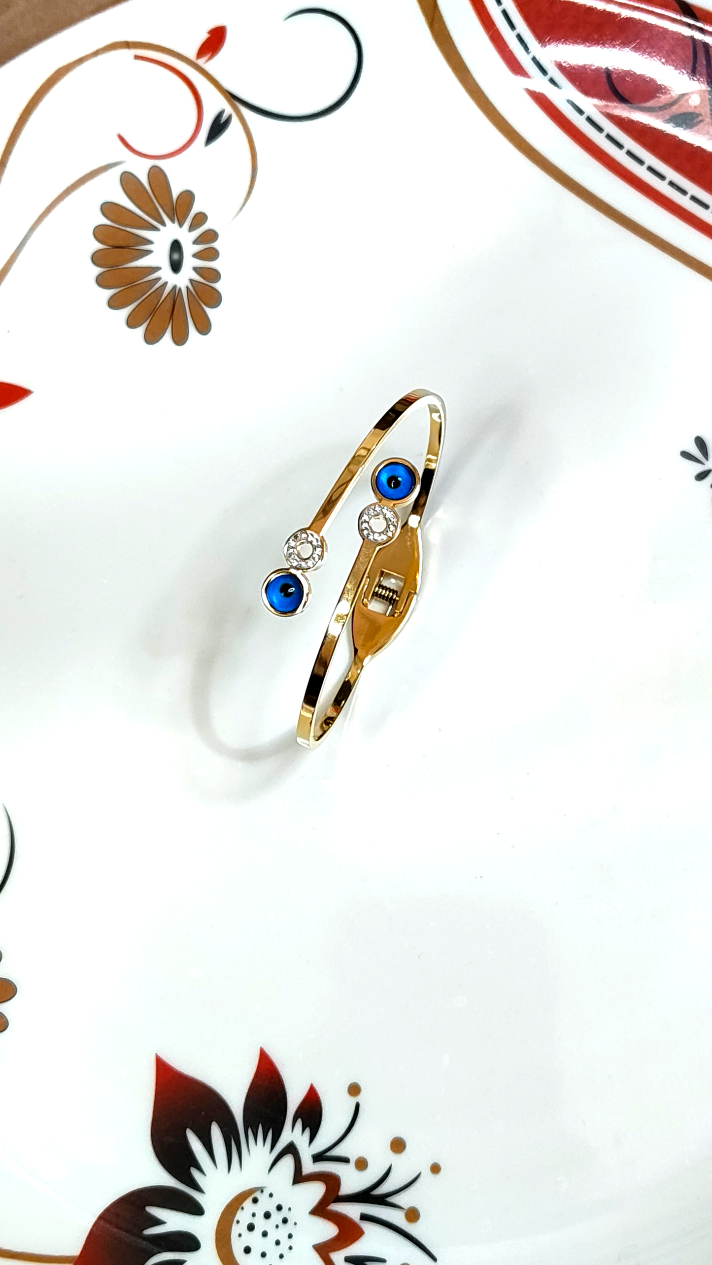 18K Gold-Plated Evil Eye Crystal Bracelet