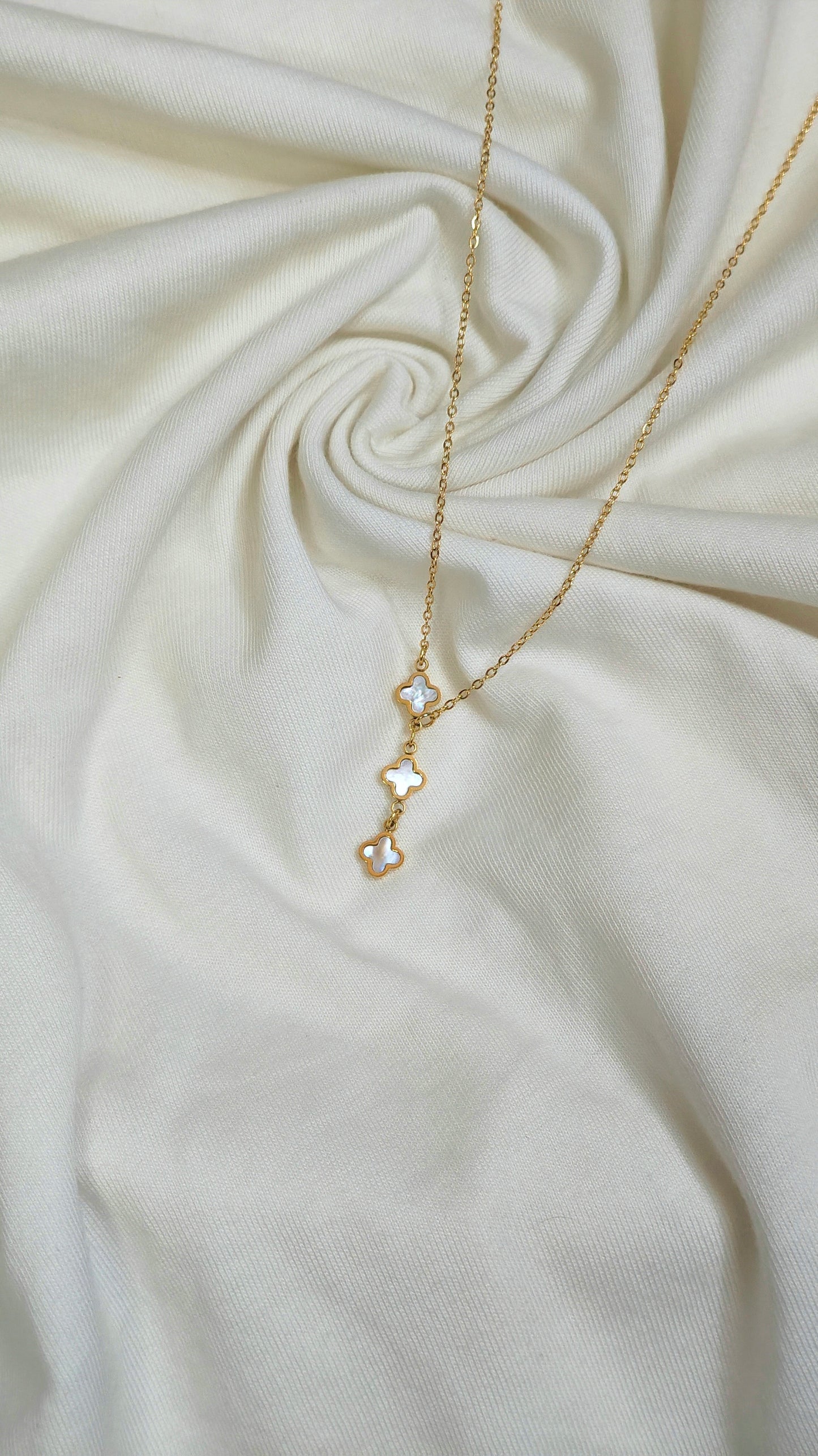 Anti-Tarnish Triple Clover Motif Necklace