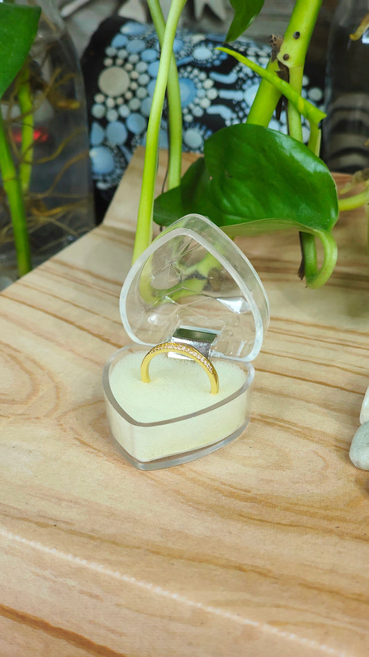 Gold-Plated Slim CZ Band Ring