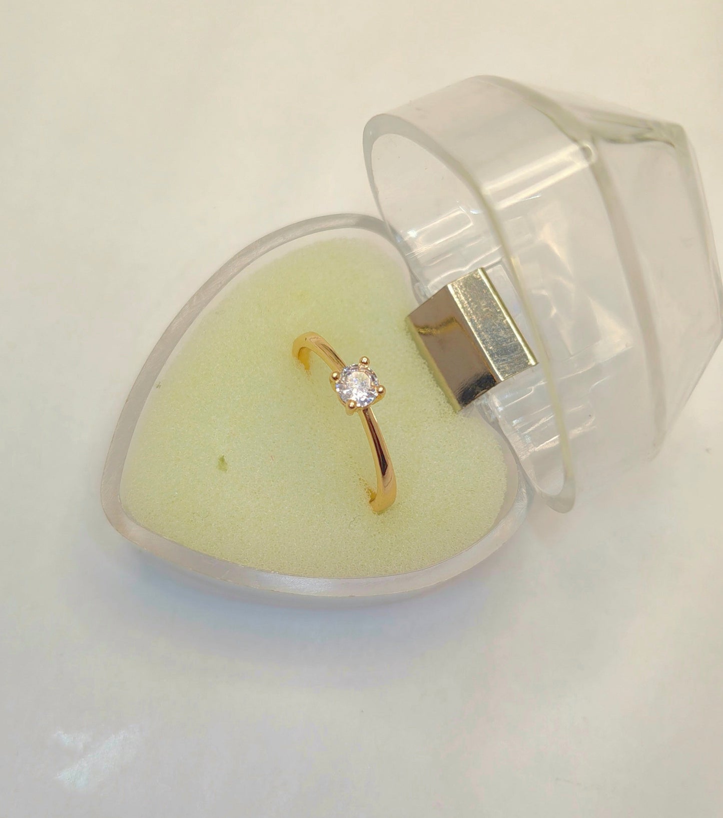 Gold-Plated Classic Solitaire Adjustable Ring