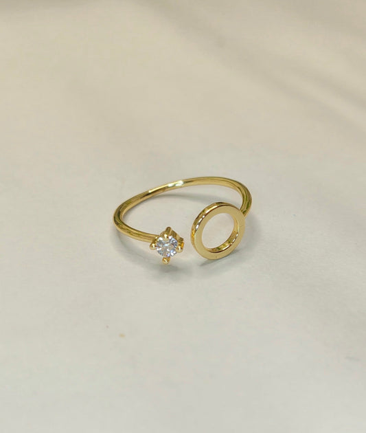 Anti-Tarnish Open Circle Solitaire Ring