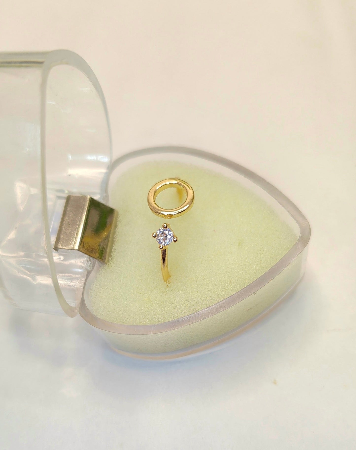 Anti-Tarnish Open Circle Solitaire Ring