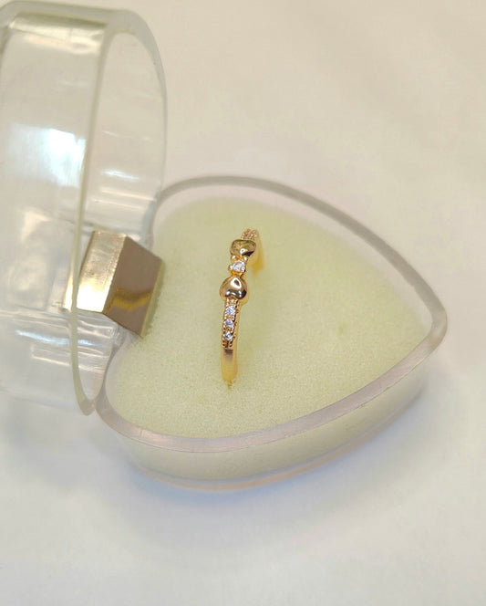 Anti-Tarnish Heart Motif Adjustable Ring