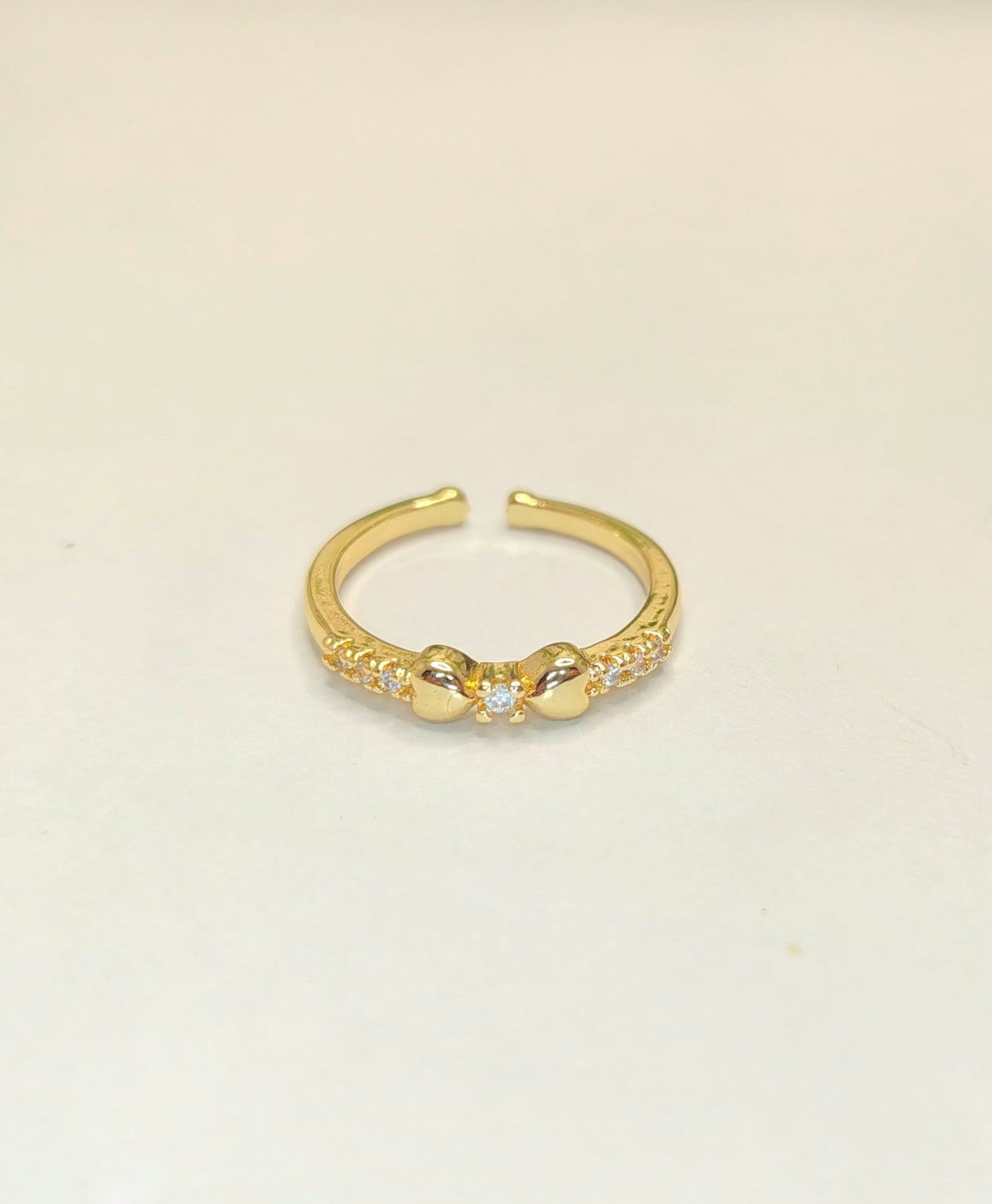 Anti-Tarnish Heart Motif Adjustable Ring
