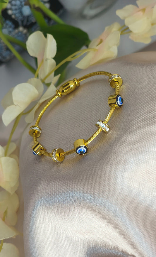 Anti-Tarnish Evil Eye Charm Bracelet