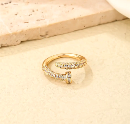 Anti-Tarnish 18K Gold Plated Nail Ring