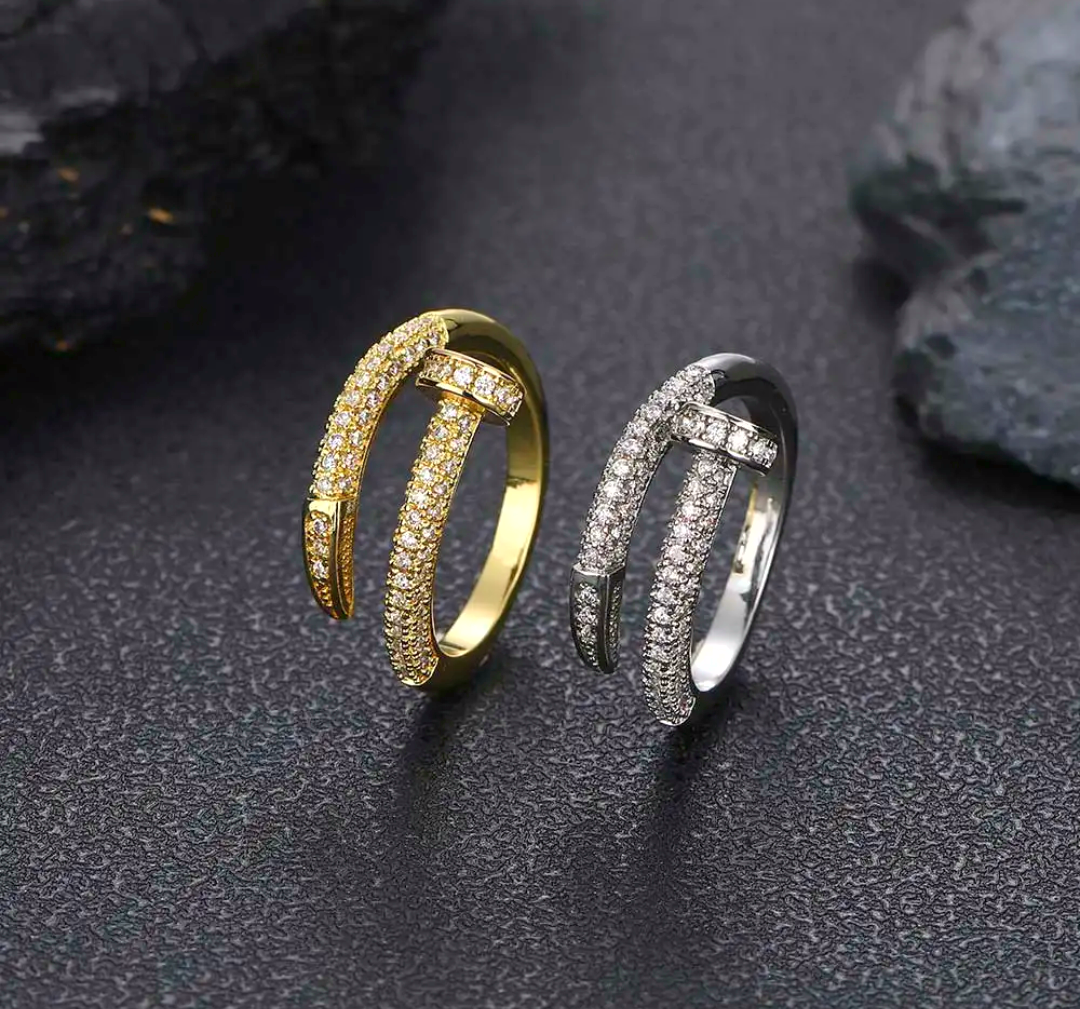Anti-Tarnish 18K Gold Plated Nail Ring