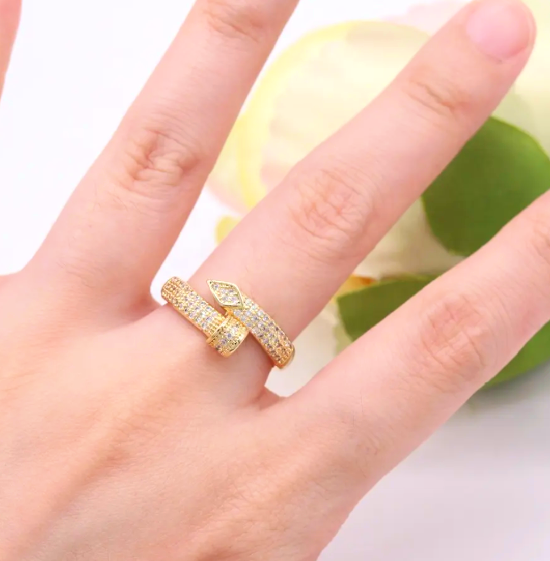 Anti-Tarnish 18K Gold Plated Nail Ring