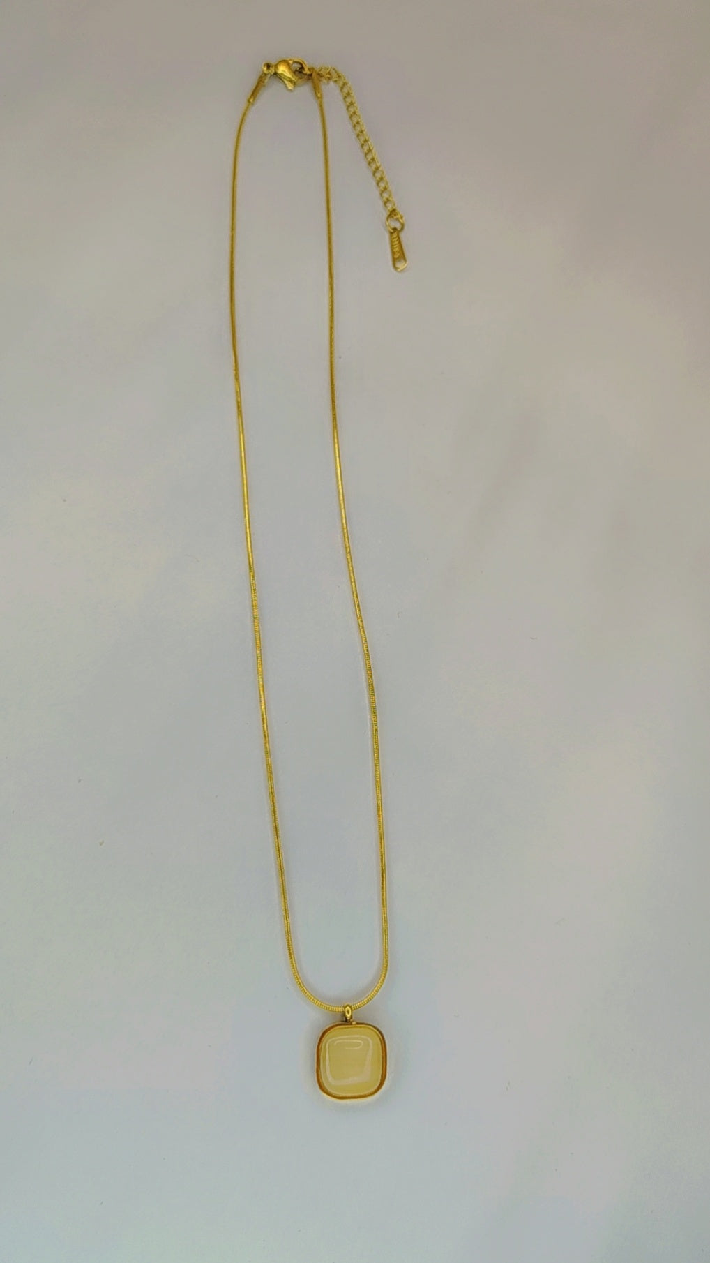 18K Gold Plated Square Stone Necklace