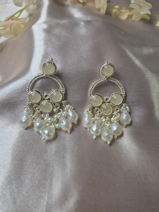 Elegant Cream Pearl Jhumka