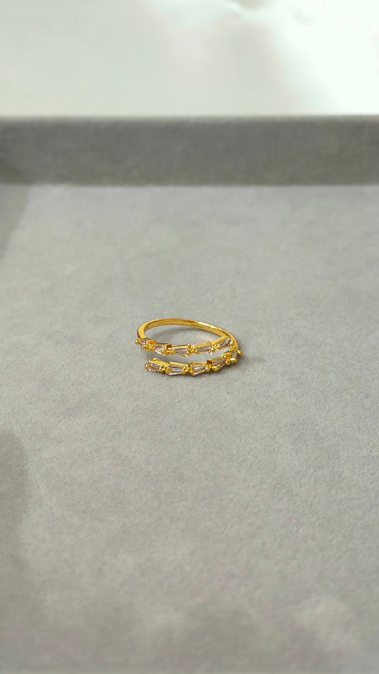 Anti-Tarnish Gold Floral Adjustable Ring