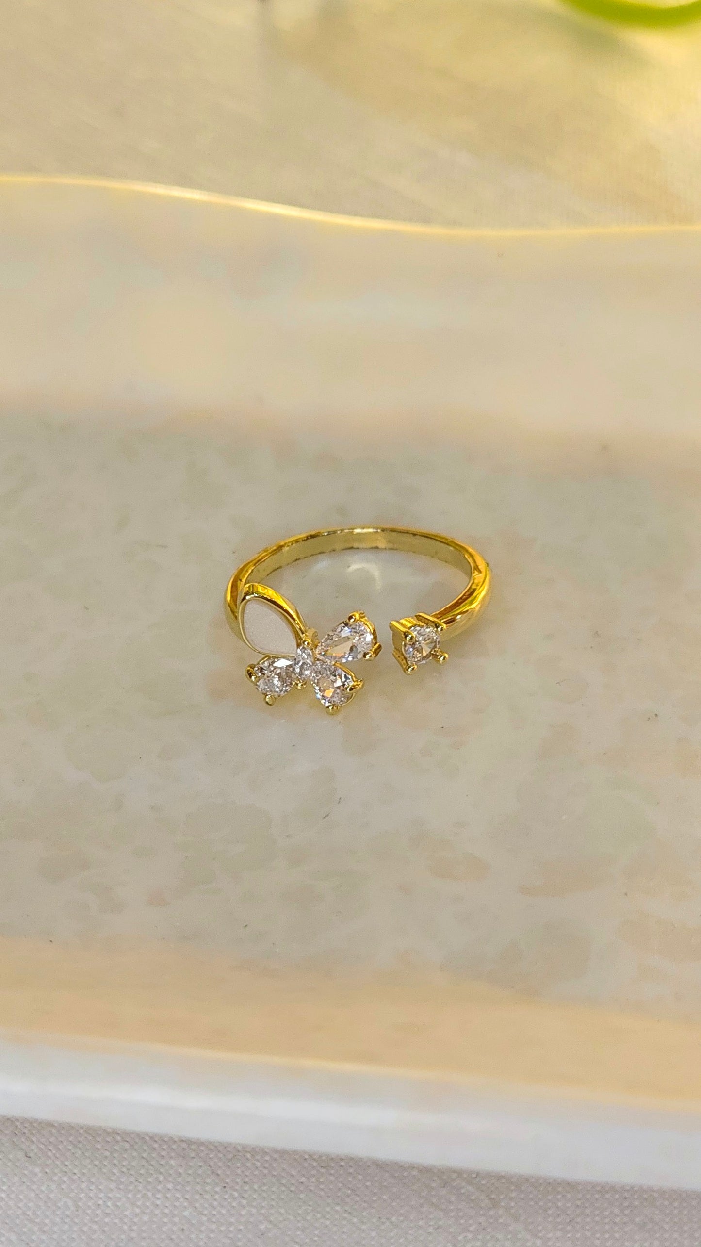 Butterfly Anti-Tarnish Gold plated Ring