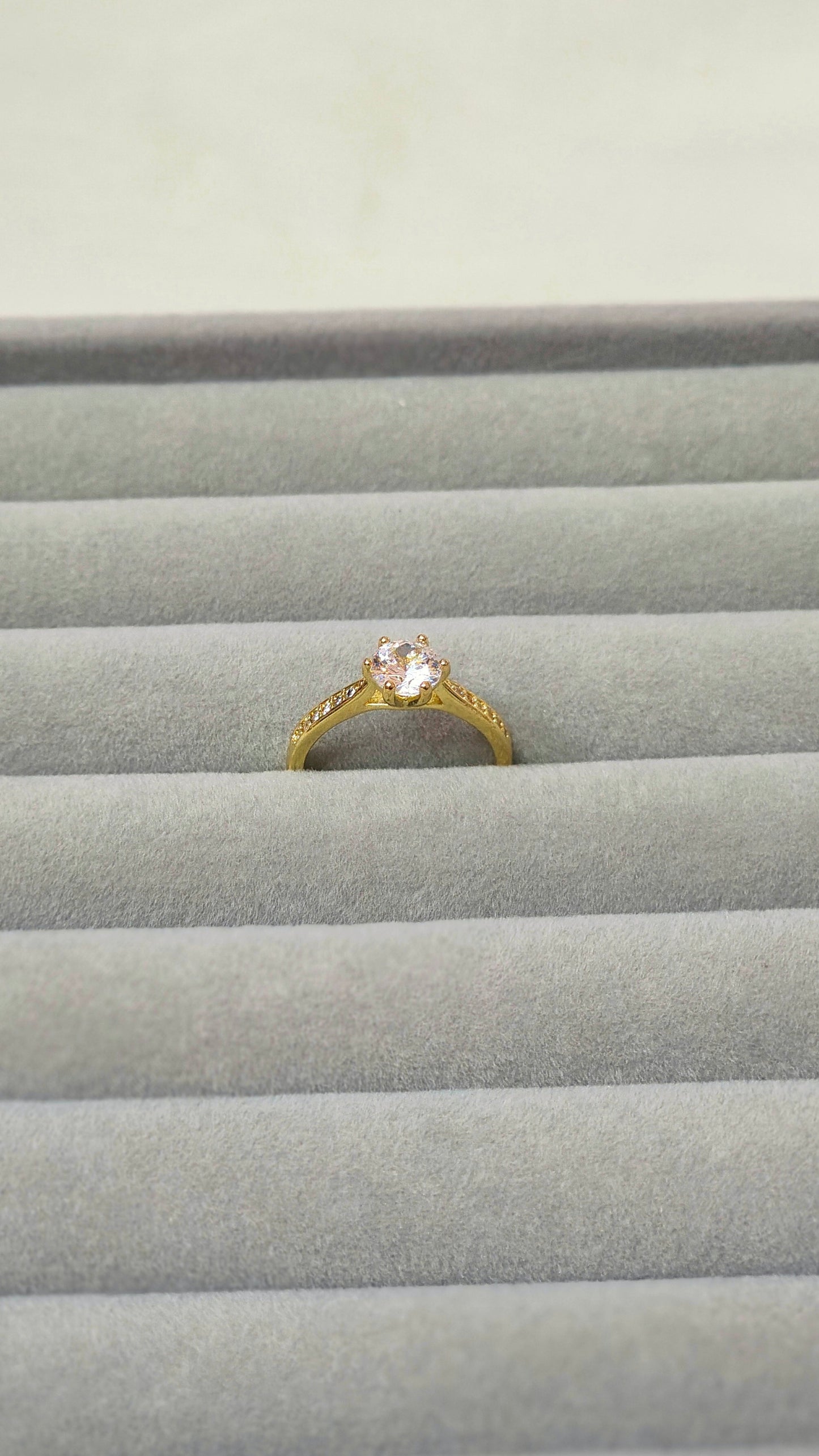 Gold-Plated Solitaire Accent Ring