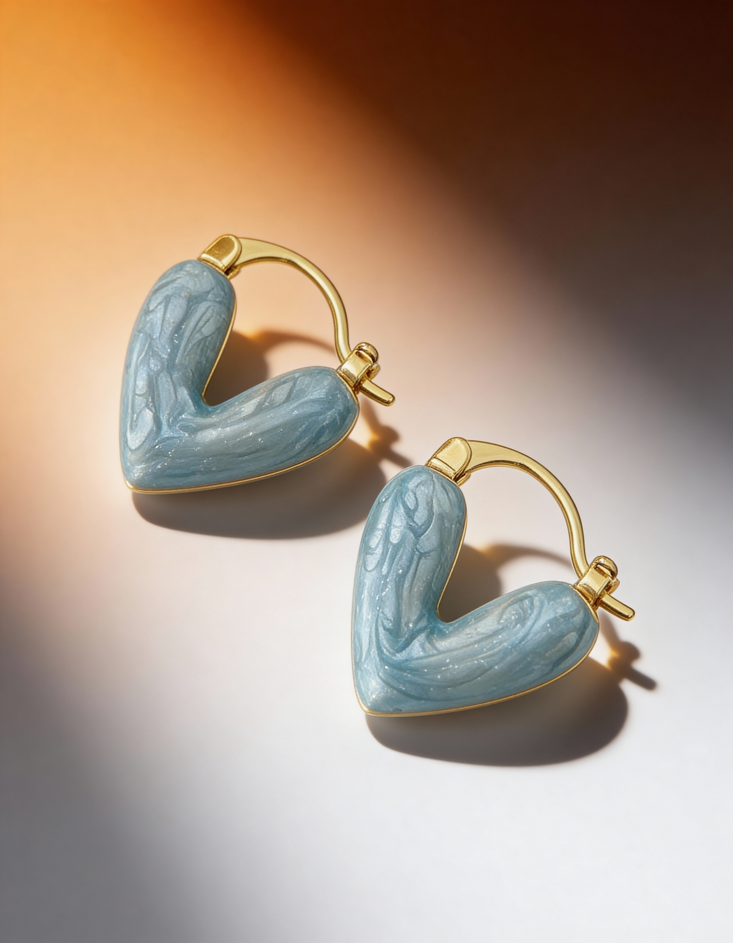 Heart Bloom Enamel Hoop Earrings – Gold-Plated Romantic Huggies