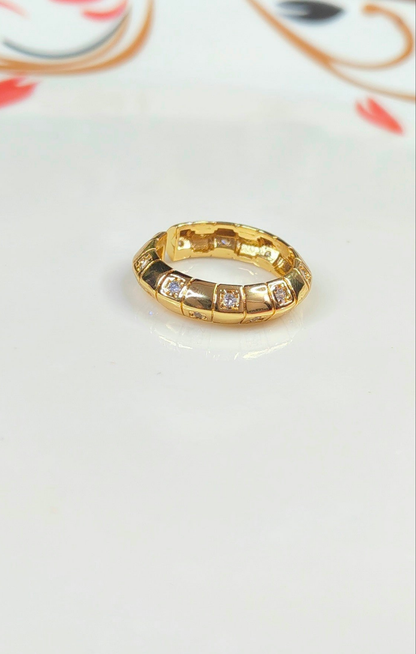 18K Gold-Plated Geometric CZ Huggie Earring