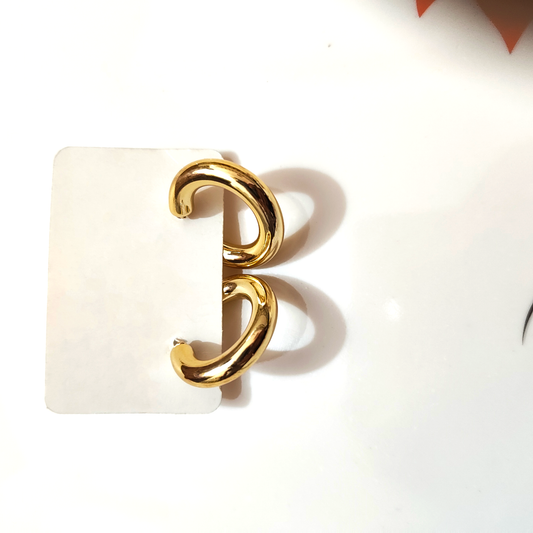 Gold-Plated Chunky Hoop Earings