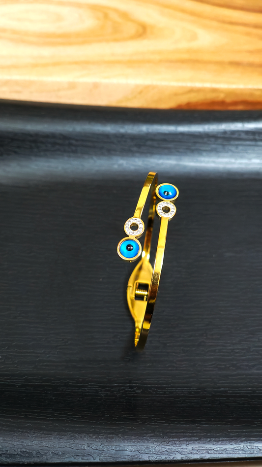 18K Gold-Plated Evil Eye Crystal Bracelet