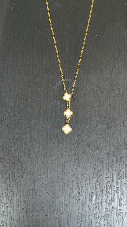 Anti-Tarnish Triple Clover Motif Necklace