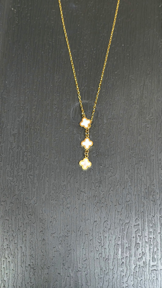 Anti-Tarnish Triple Clover Motif Necklace