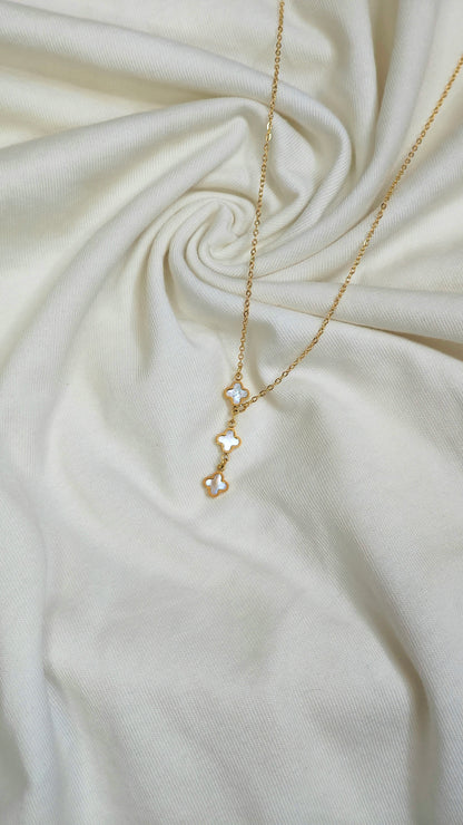 Anti-Tarnish Triple Clover Motif Necklace