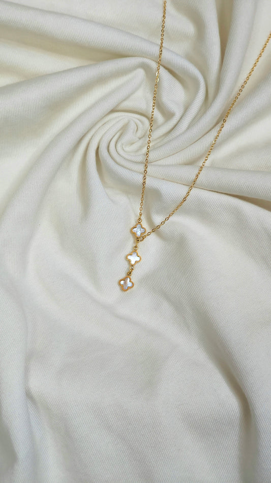 Anti-Tarnish Triple Clover Motif Necklace