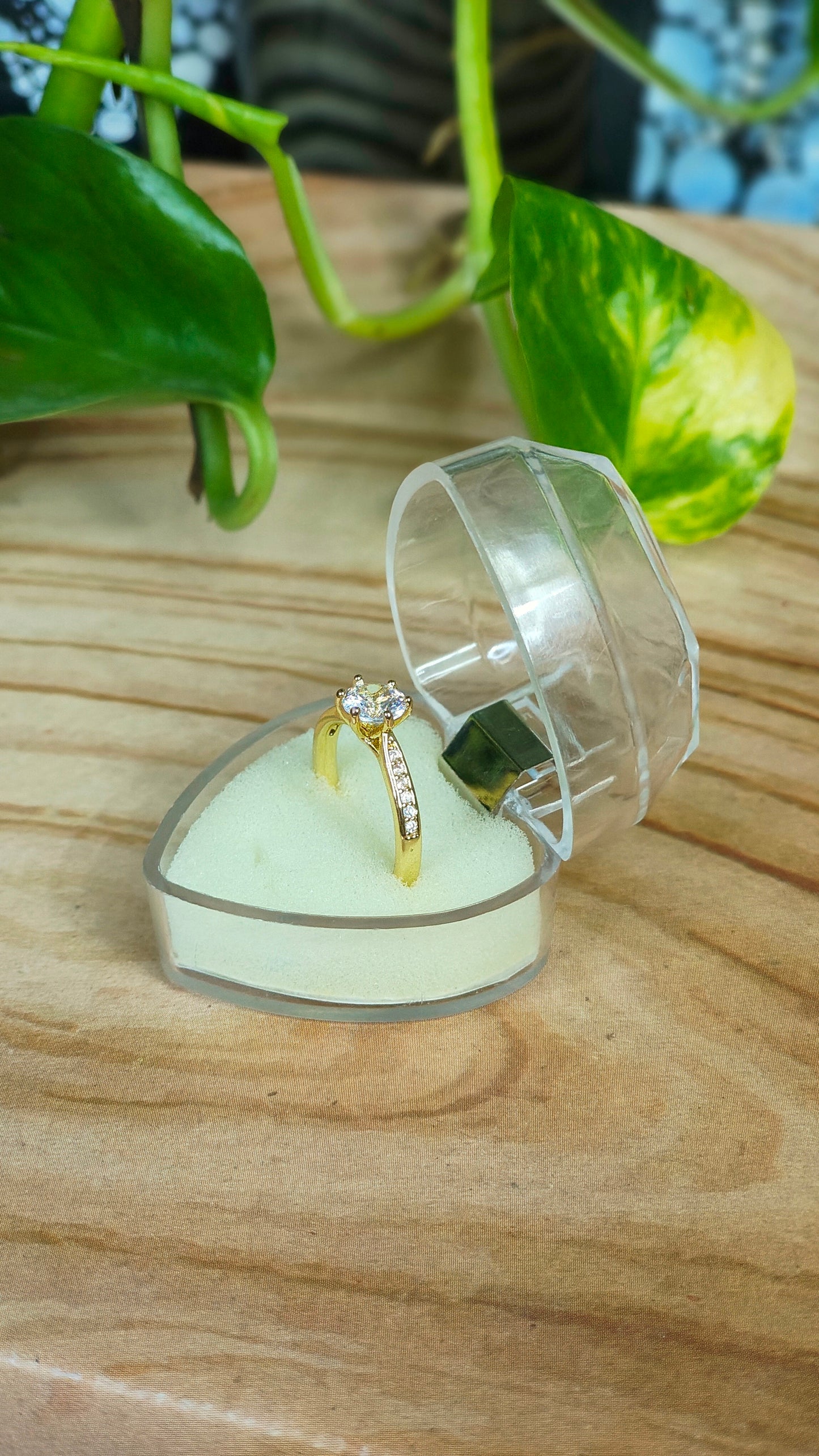 Gold-Plated Solitaire Accent Ring