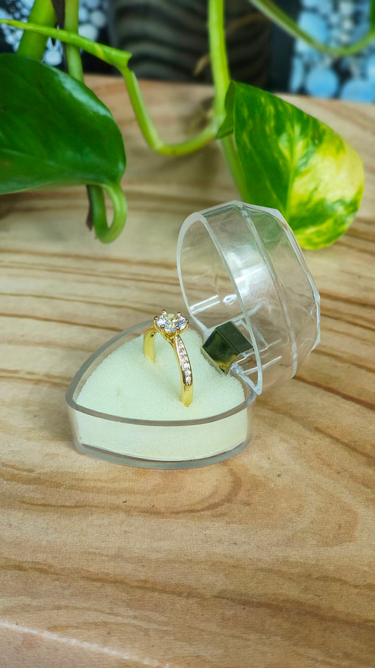 Gold-Plated Solitaire Accent Ring