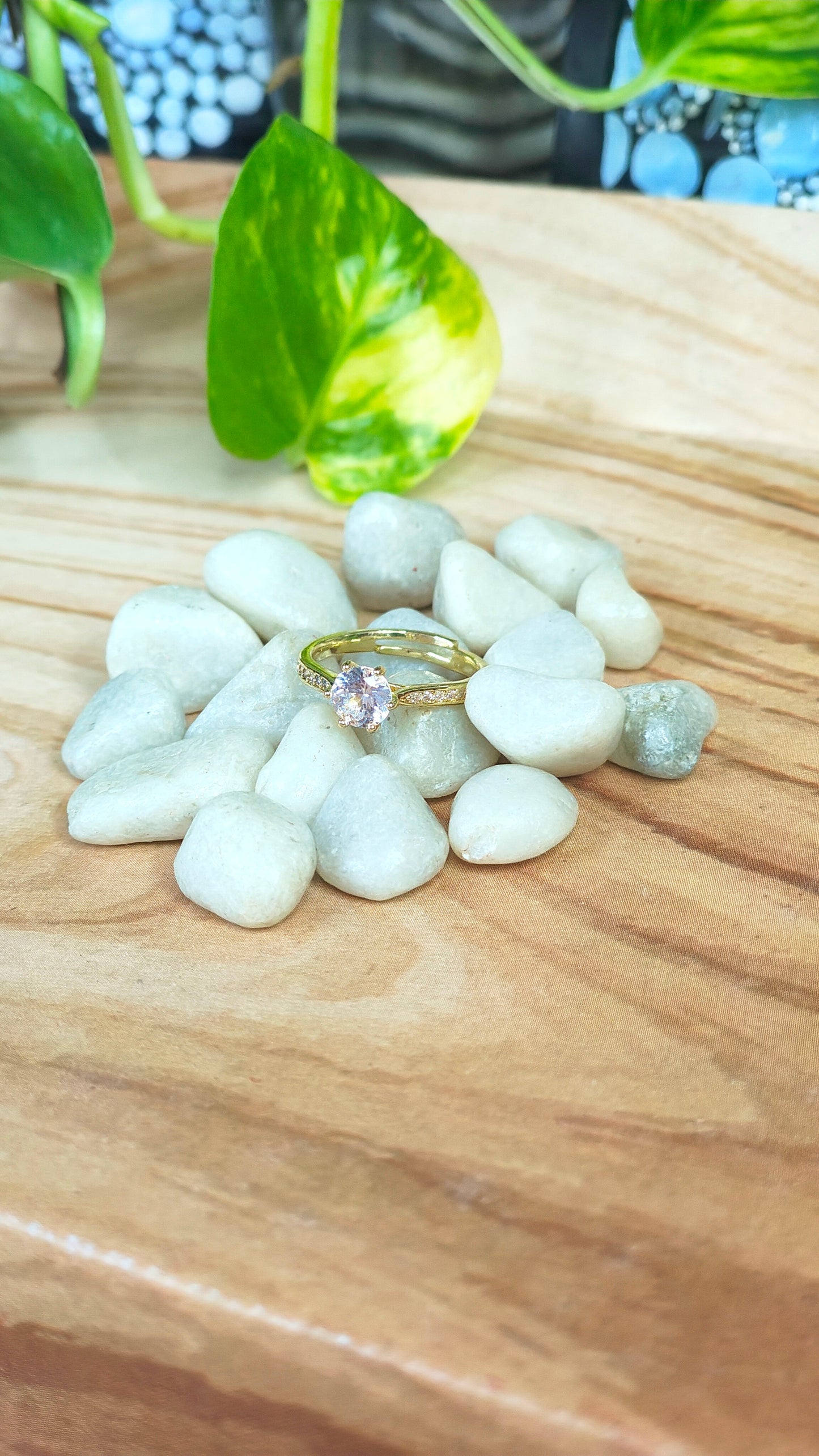 Gold-Plated Solitaire Accent Ring