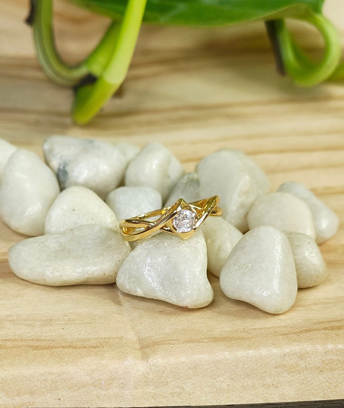 Gold-Plated Solitaire Ring