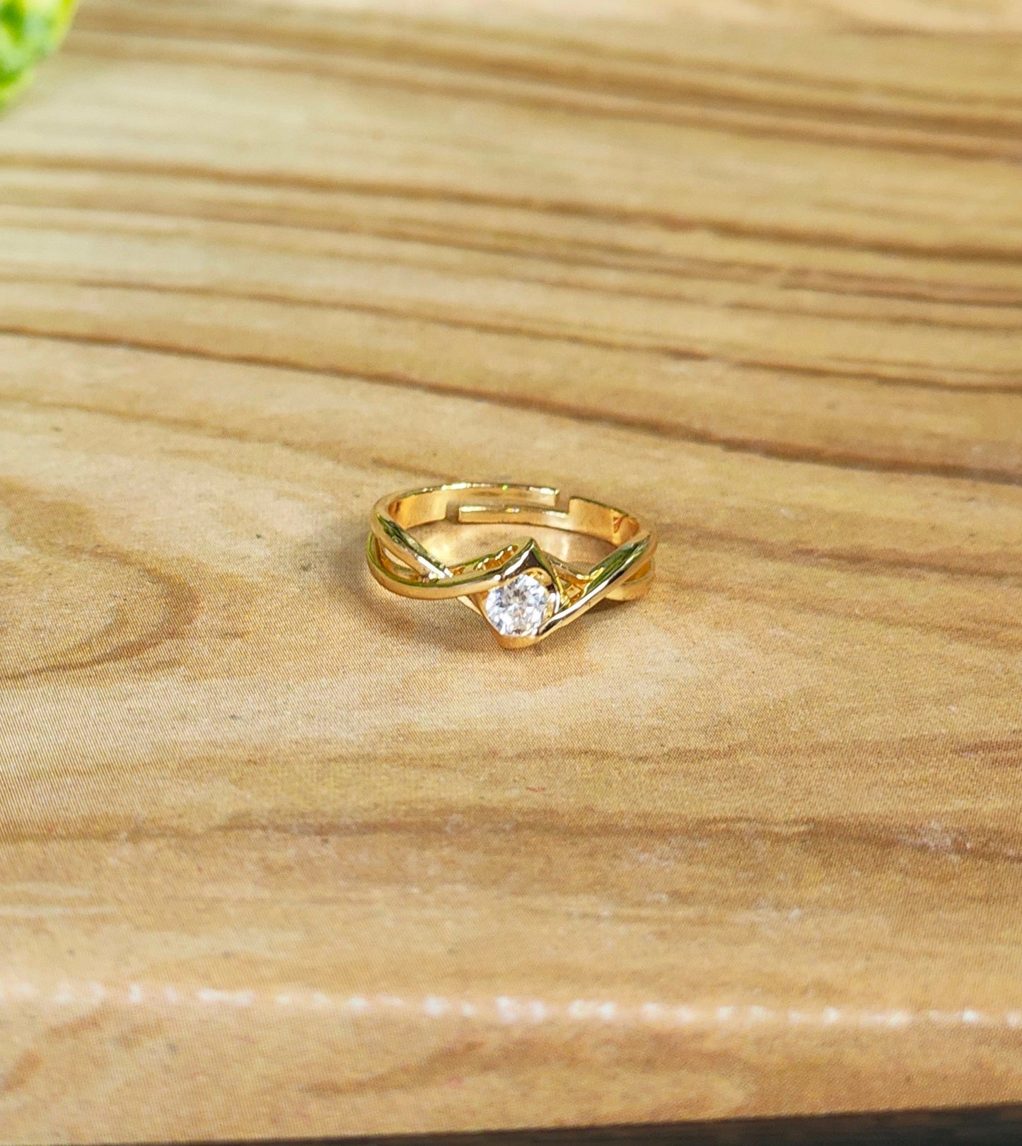 Gold-Plated Solitaire Ring