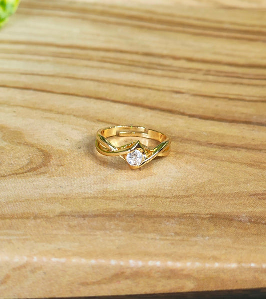 Gold-Plated Solitaire Ring