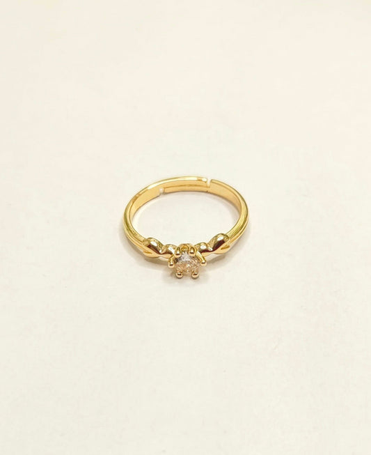 Gold-Plated Solitaire Twisted Band Ring