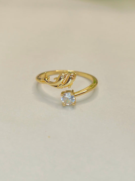 Anti-Tarnish Fish Motif Ring