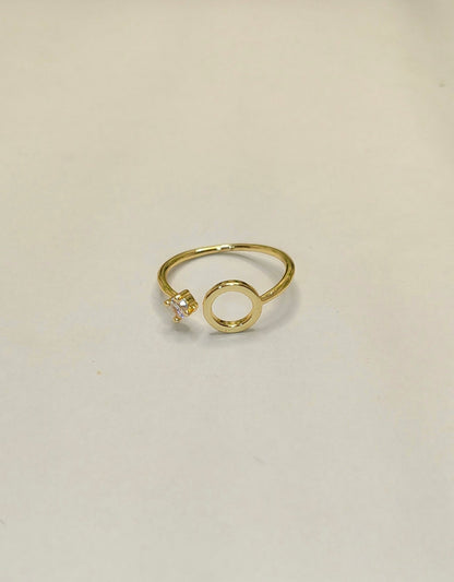 Anti-Tarnish Open Circle Solitaire Ring