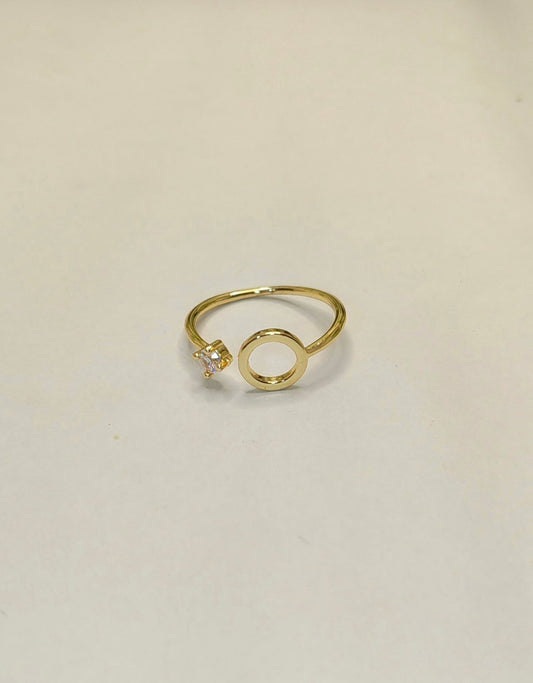 Anti-Tarnish Open Circle Solitaire Ring