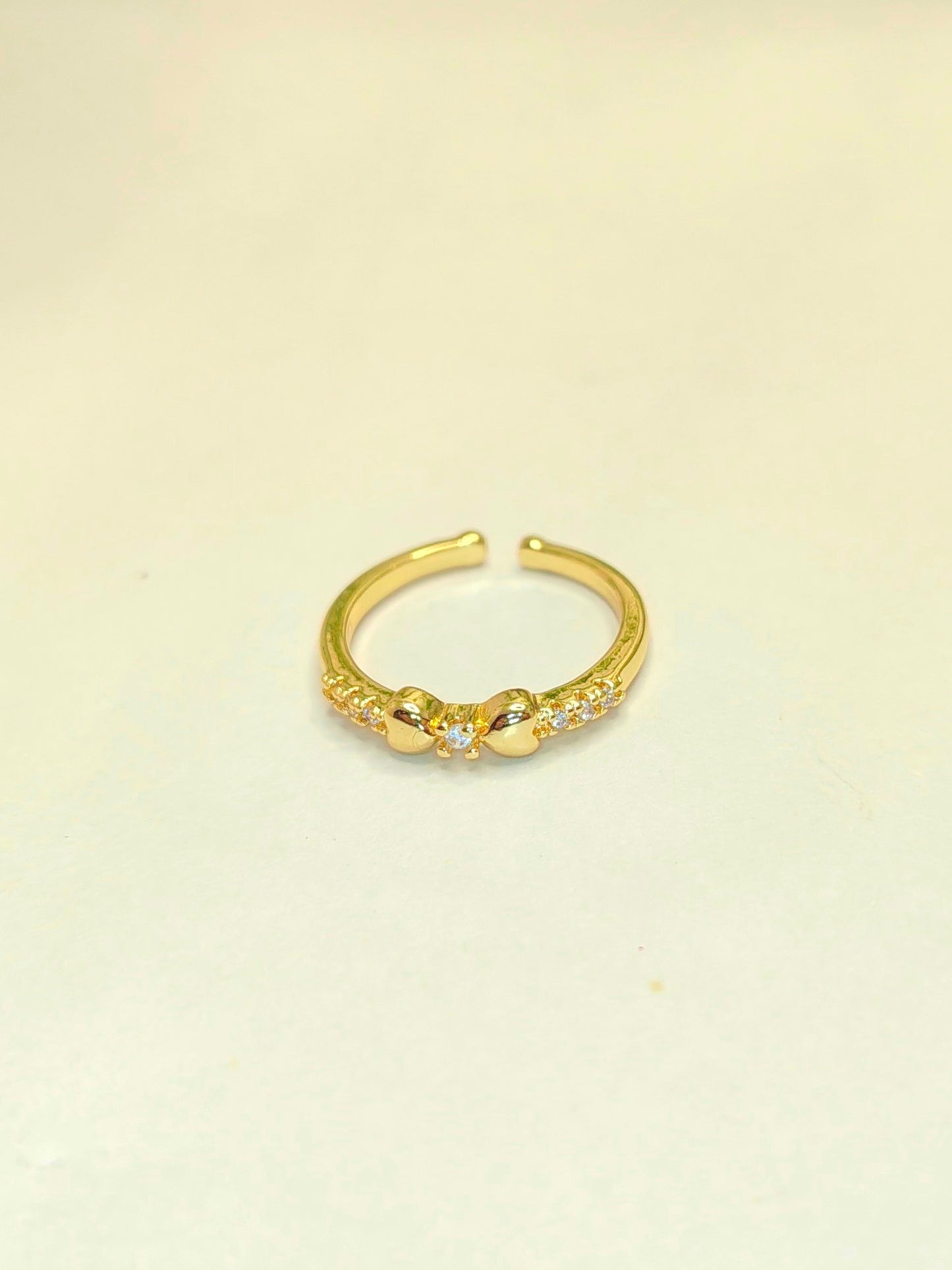 Anti-Tarnish Heart Motif Adjustable Ring