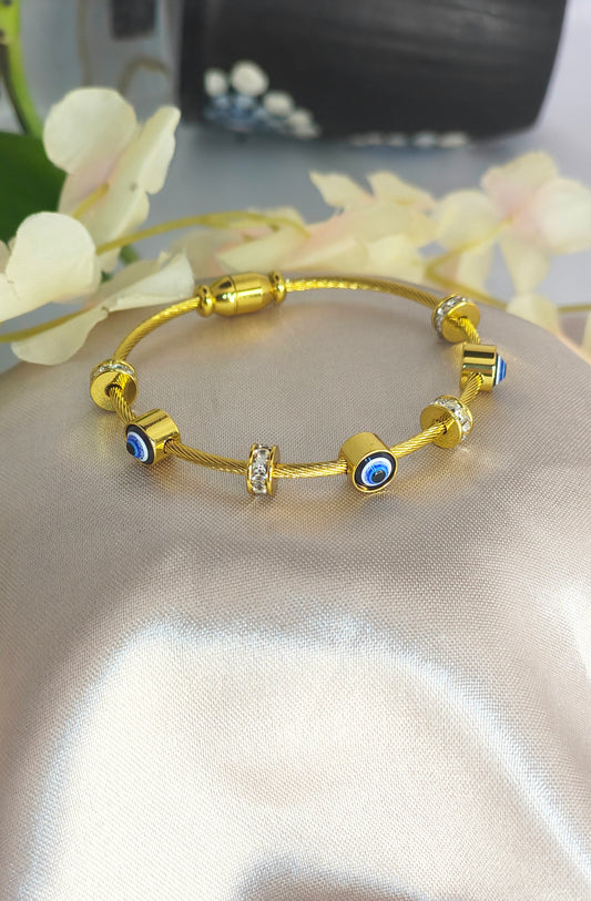 Anti-Tarnish Evil Eye Charm Bracelet