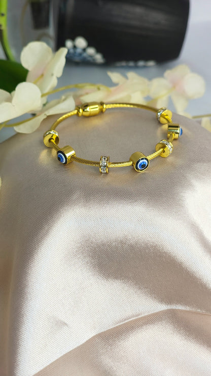 Anti-Tarnish Evil Eye Charm Bracelet