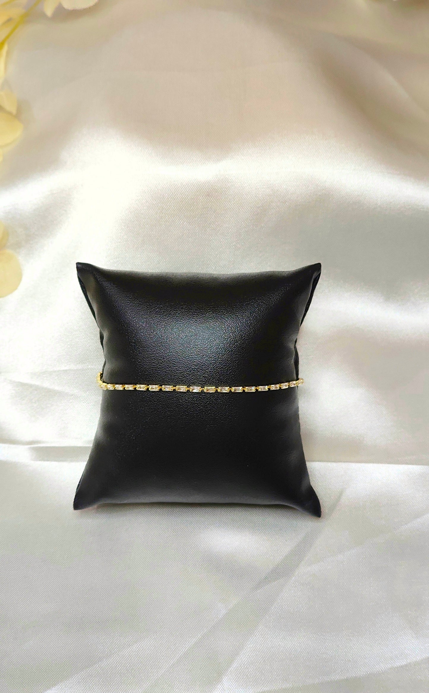 18K Gold Plated Anti-Tarnish Baguette Zircon Tennis Bracelet