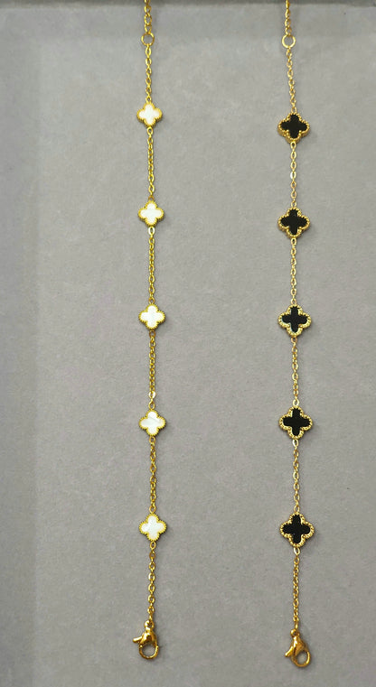 Anti-Tarnish Clover Motif Gold Bracelet | 18K Gold Plated