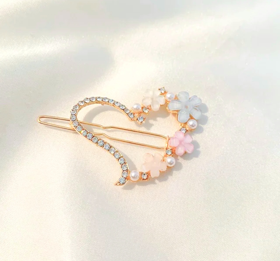 Floral Pastel Resin Hair Clips Set