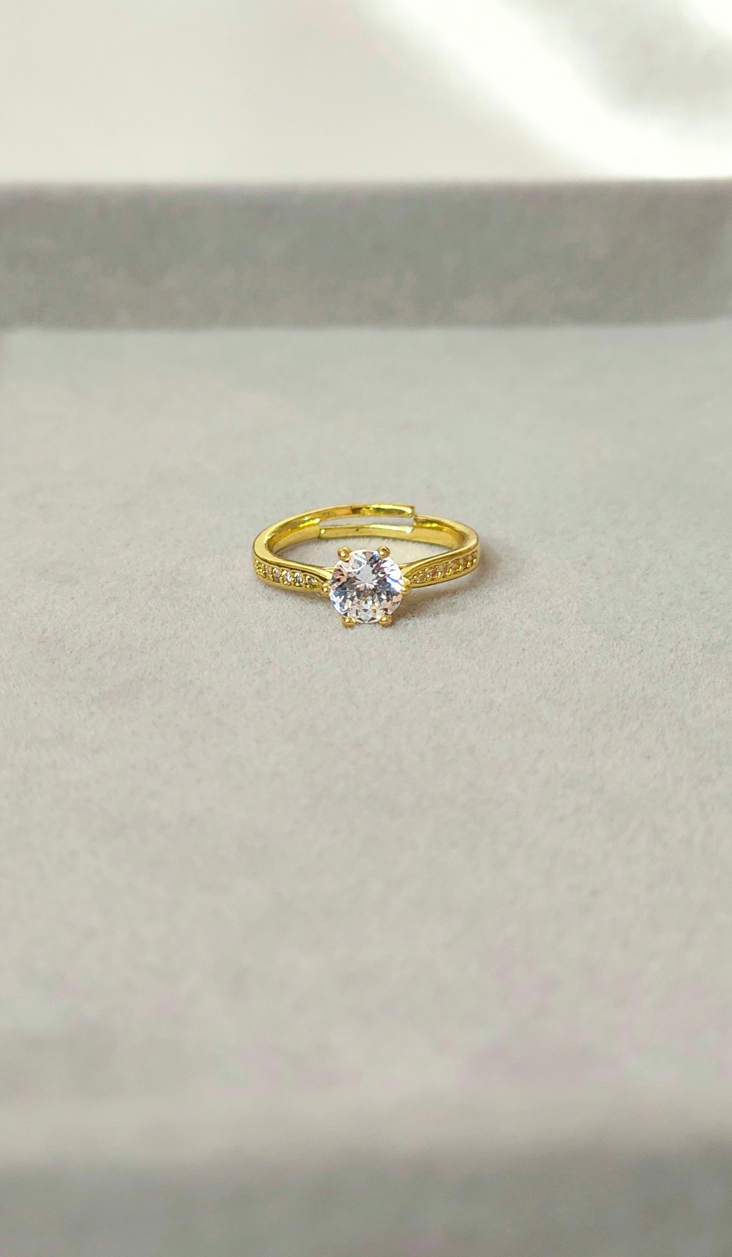 Gold-Plated Solitaire Accent Ring
