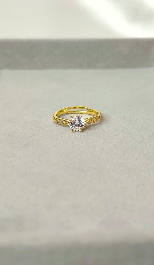Gold-Plated Solitaire Accent Ring