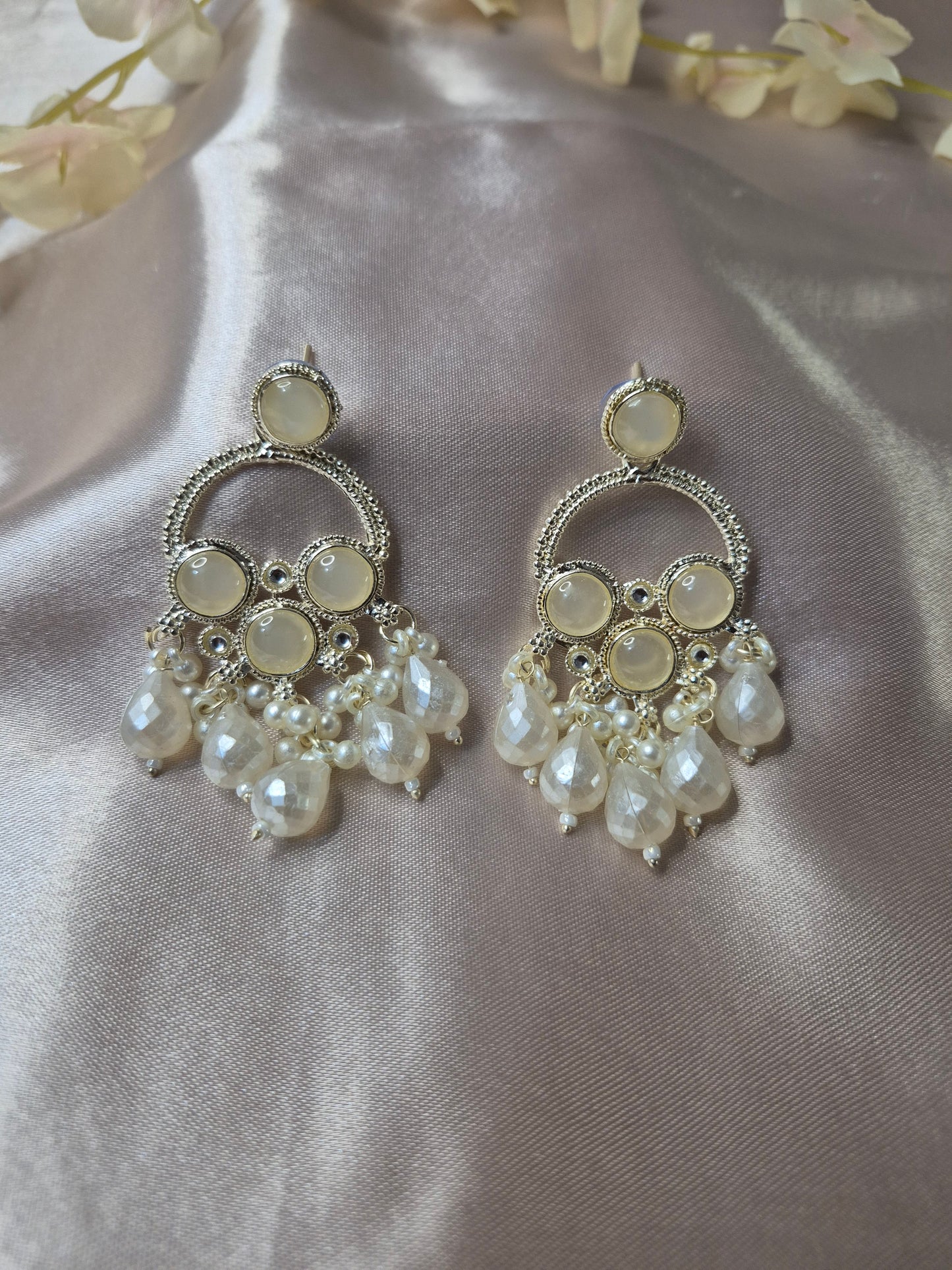 Elegant Cream Pearl Jhumka