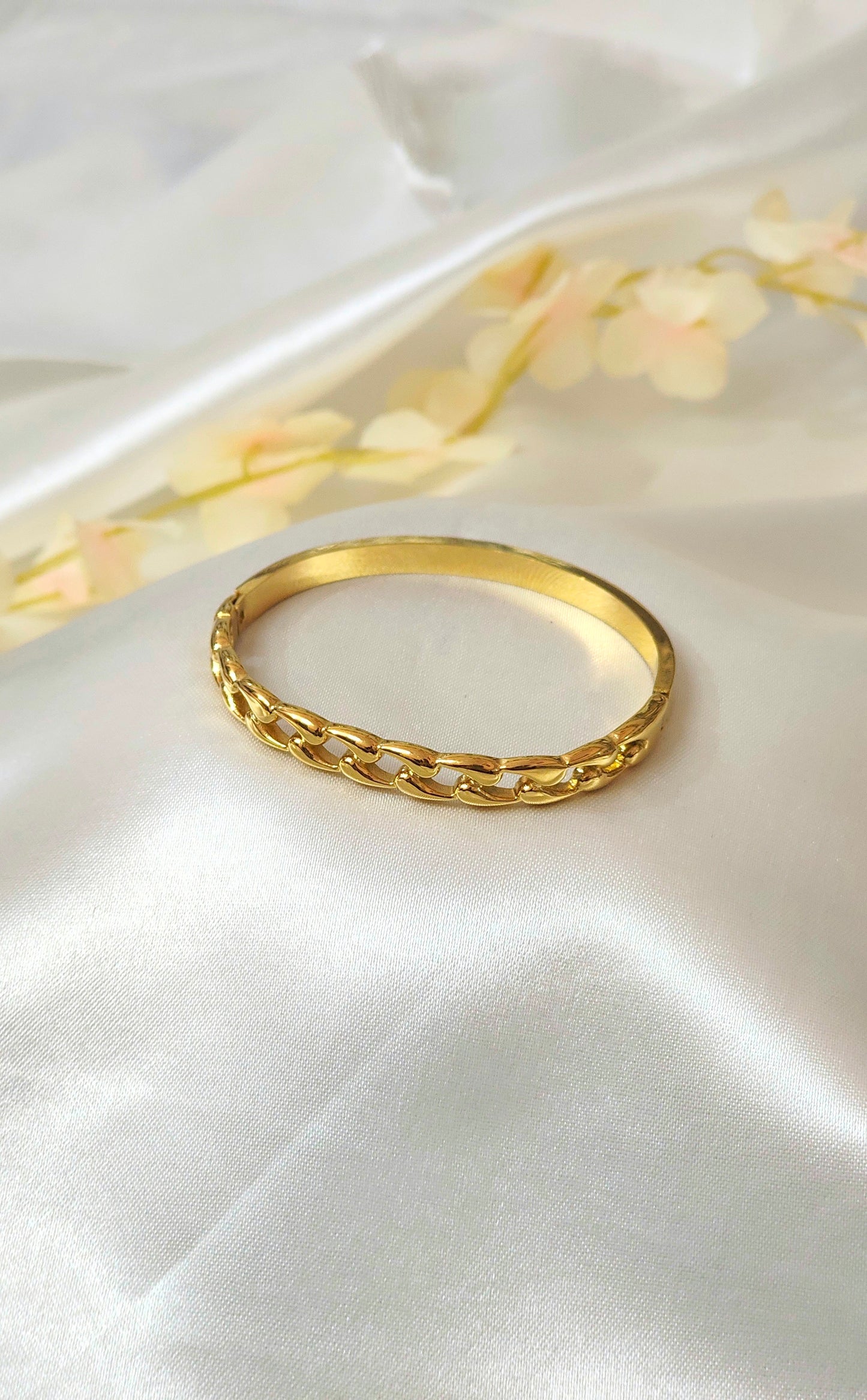 18K Gold-Plated Cuban Link Style Kada