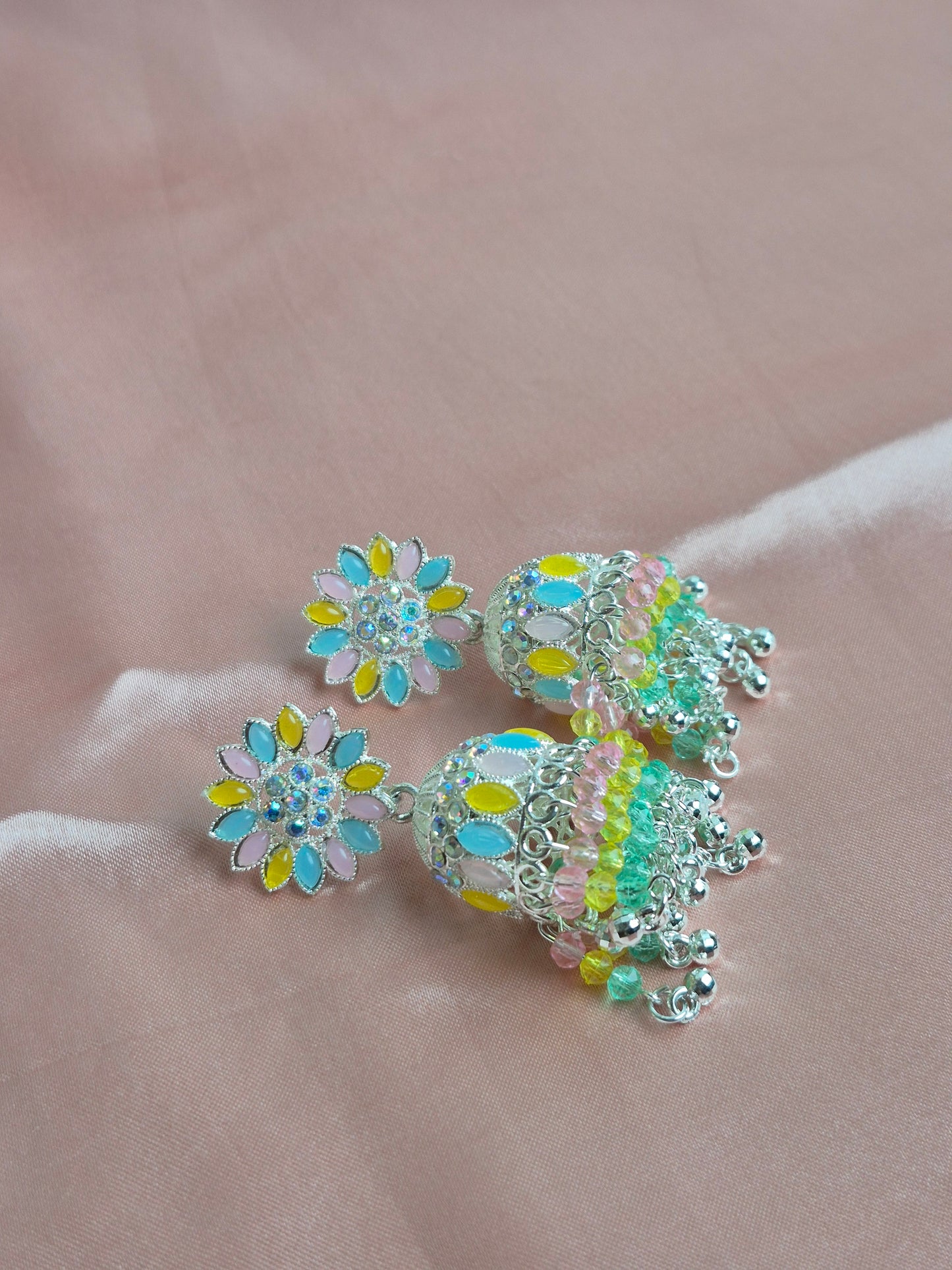 Colorful Floral Jhumka for Festive Wear