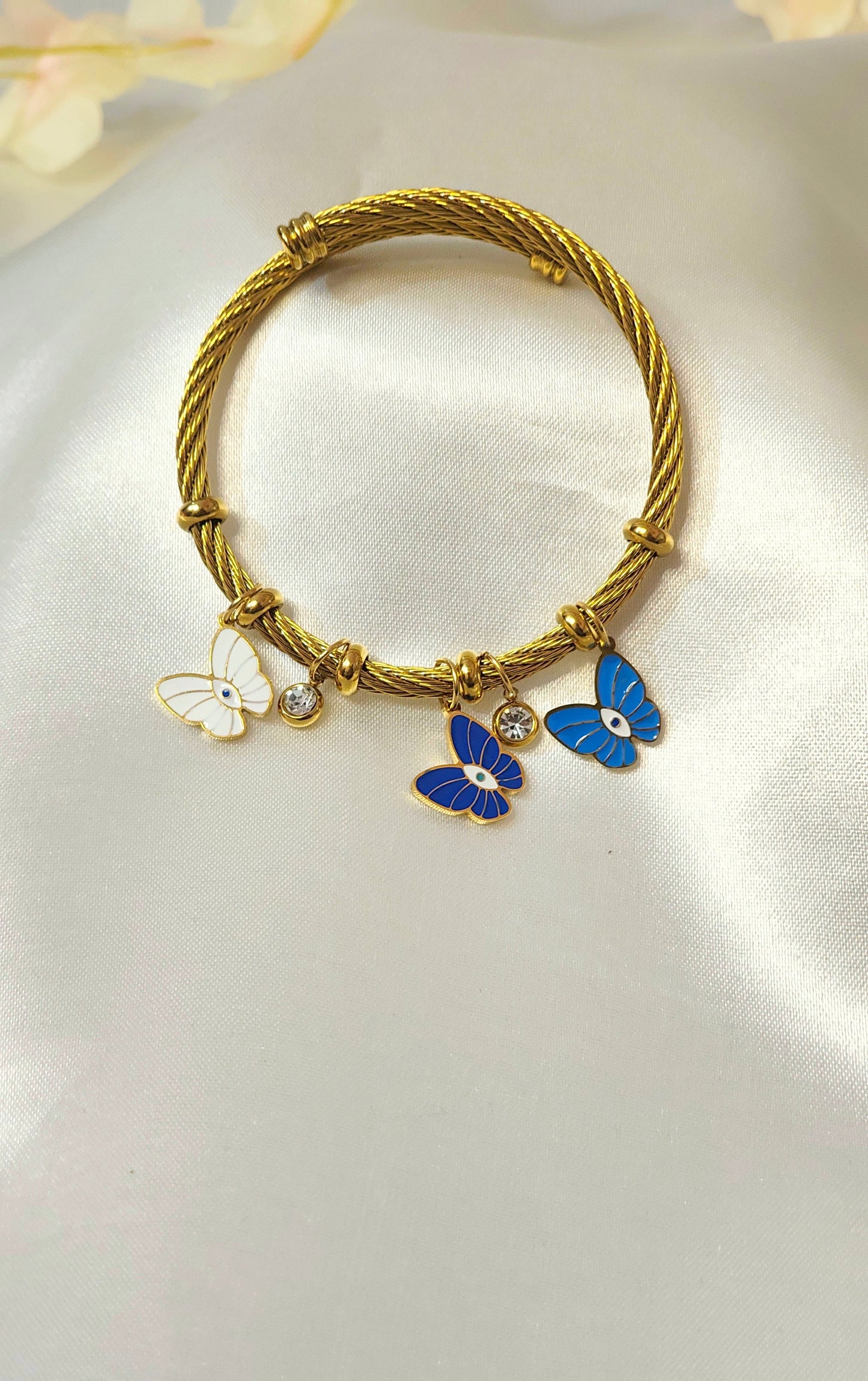 Antitarnish 18K Gold-Plated Butterfly Charm Bracelet